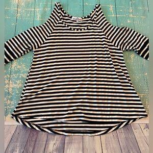 Black and White Striped Top